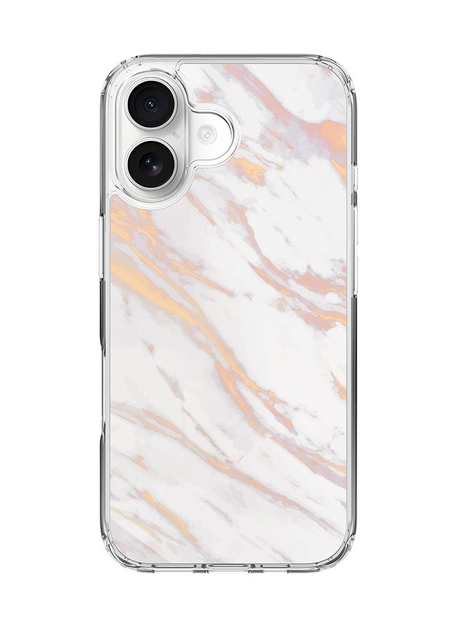 Stylizedd Classic Clear MagSafe Case for iPhone 17 , Hybrid Soft Case Flexible Edges Anti Drop TPU PC Gel Thin Transparent Cover [ Designed for iPhone 17 ] - Marble Print Gold Grey