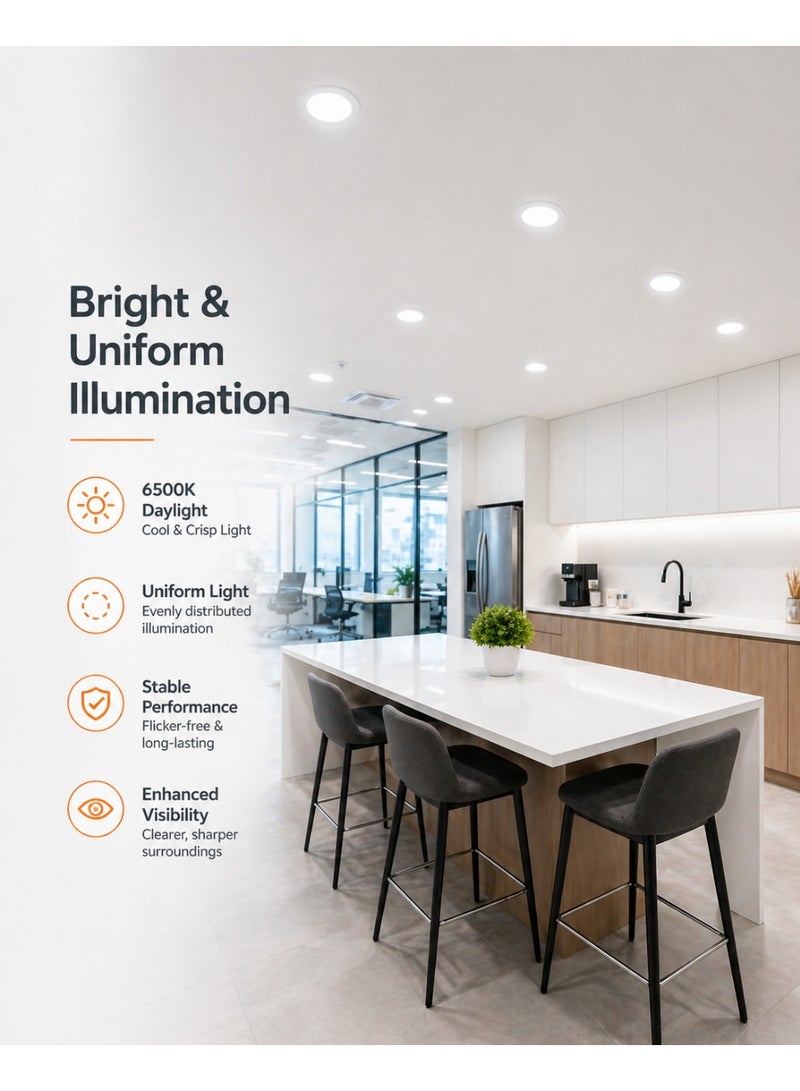Ledvance LED Slim Downlight 9W 6500K 120mm Round Ceiling Light - Image 3