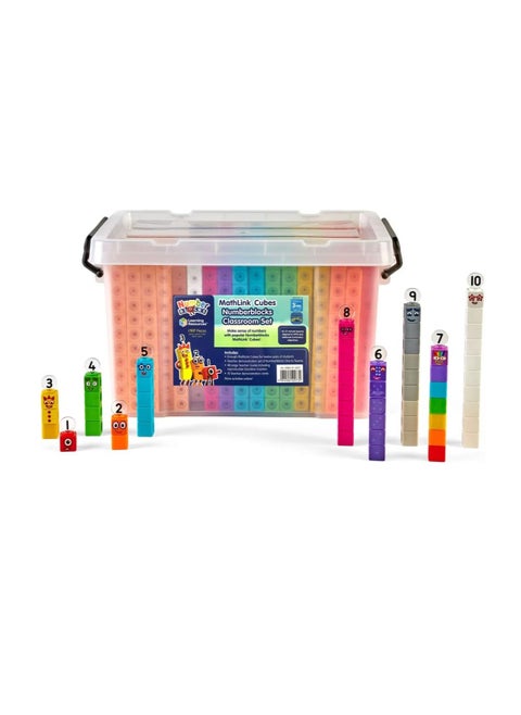 Learning resources mathlink cubes numberblocks Classroom Set, Teaching Resources, Comprehensive 88-Page Teacher Guide Included 60 15-Minute Lessons, 1937 Pieces, Ages 3+, Multi-coloured