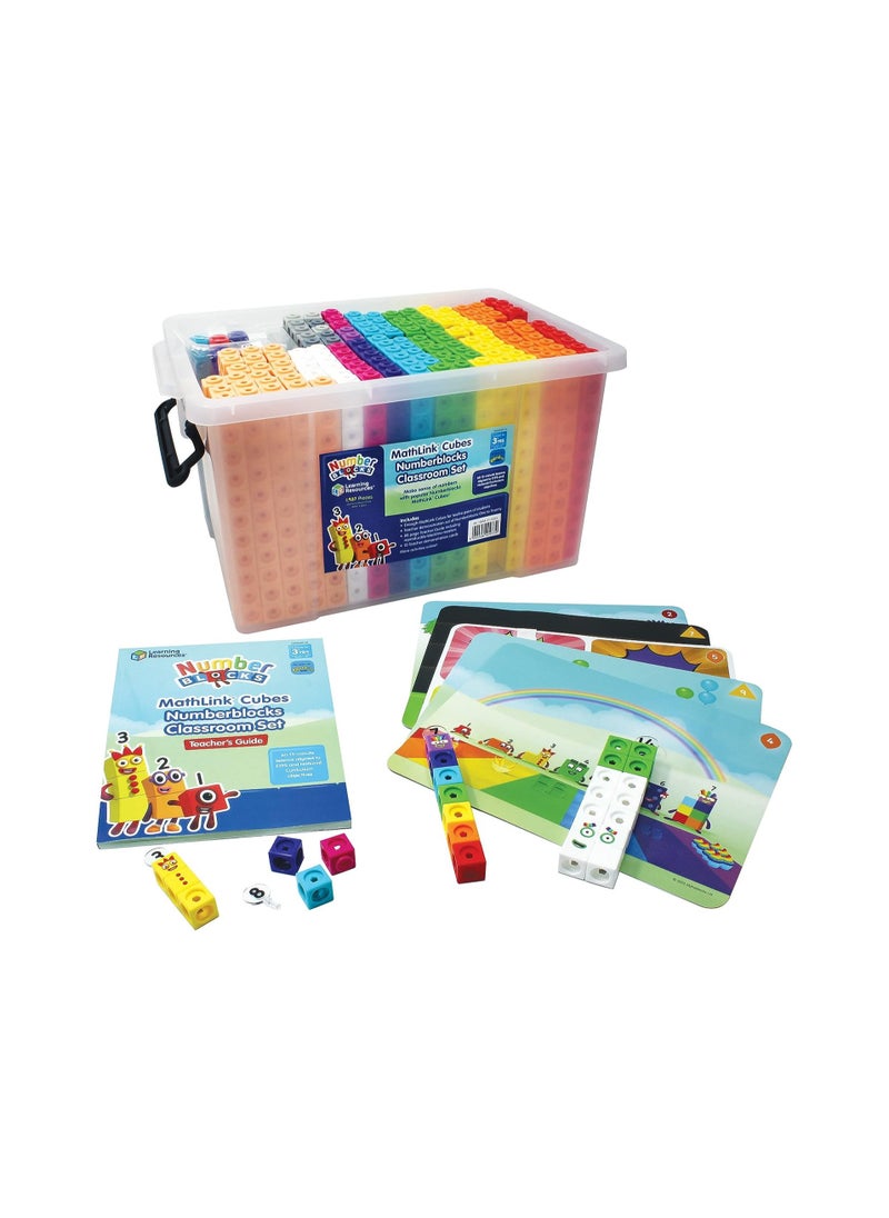 Learning resources mathlink cubes numberblocks Classroom Set, Teaching Resources, Comprehensive 88-Page Teacher Guide Included 60 15-Minute Lessons, 1937 Pieces, Ages 3+, Multi-coloured