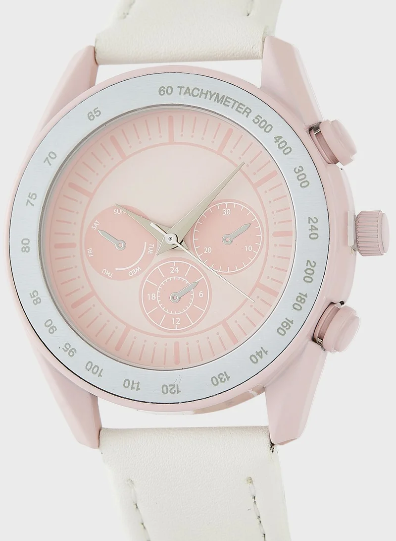 Ginger Sporty Watch With Sub Dial