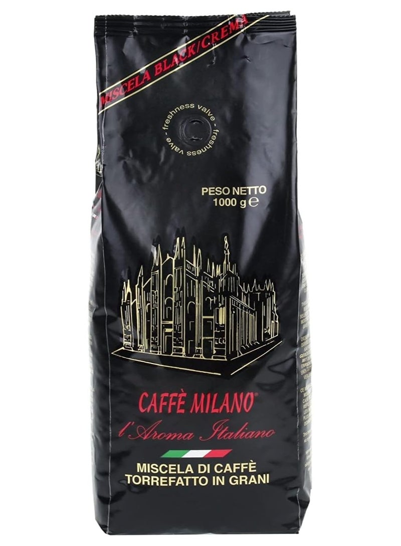 Caffè Milano Caffe Milano Aroma Italiano Black Gold 70% Arabica 30% Robusta Whole Espresso Beans 1Kg 