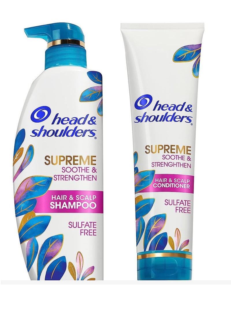 Head & Shoulders Supreme Sulfate Free Shampoo and Conditioner Set for Dry Scalp and Dandruff Treatment, Soothe and Strengthen with Argan Oil and Rose Essence, 21.2 Fl Oz - pzsku/ZFEC18F05CDDC28BE7D44Z/45/_/1732286207/76181aea-07b8-4b8c-aa16-2dbe2f8f367e