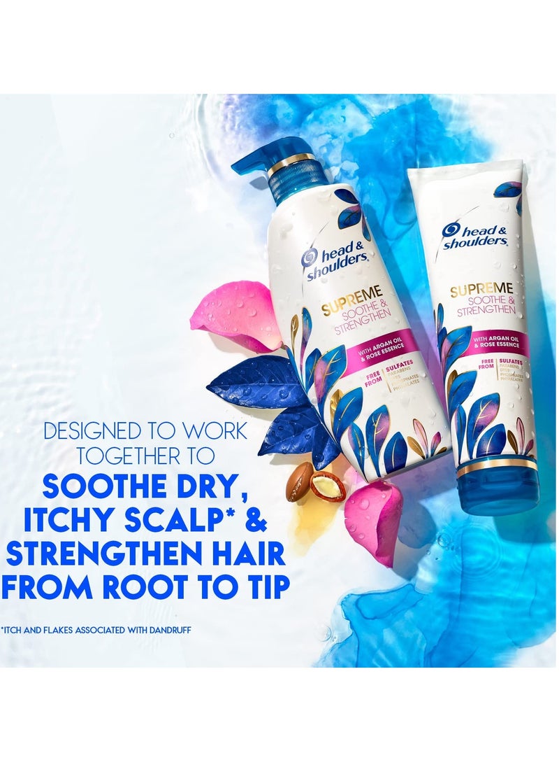 Head & Shoulders Supreme Sulfate Free Shampoo and Conditioner Set for Dry Scalp and Dandruff Treatment, Soothe and Strengthen with Argan Oil and Rose Essence, 21.2 Fl Oz - pzsku/ZFEC18F05CDDC28BE7D44Z/45/_/1732286217/a127d945-abc0-44bb-bf83-0ef412f9a20e