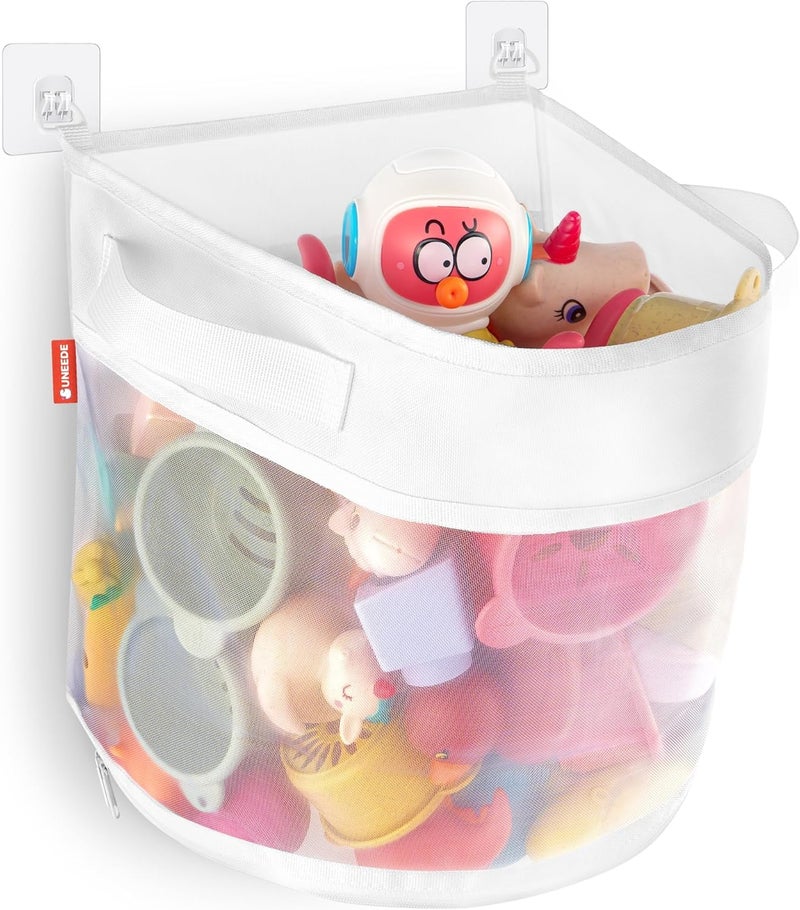 UNEEDE Bath Toy Organizer,4 Gallons Bathtub Toy Storage Organizer,Quick Access Bath Toy Holder for Bathtub,Baby Organizere,Quick Dry Baby for Tub,Mesh Shower Caddy - Image 1