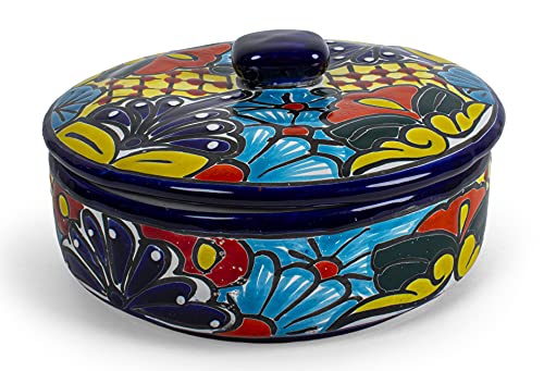 FESTMEX Genuine Mexican Talavera Hand Painted Tortillero Ceramic Tortilla warmer bowl with lid Handmade in Mexico by - Image 2