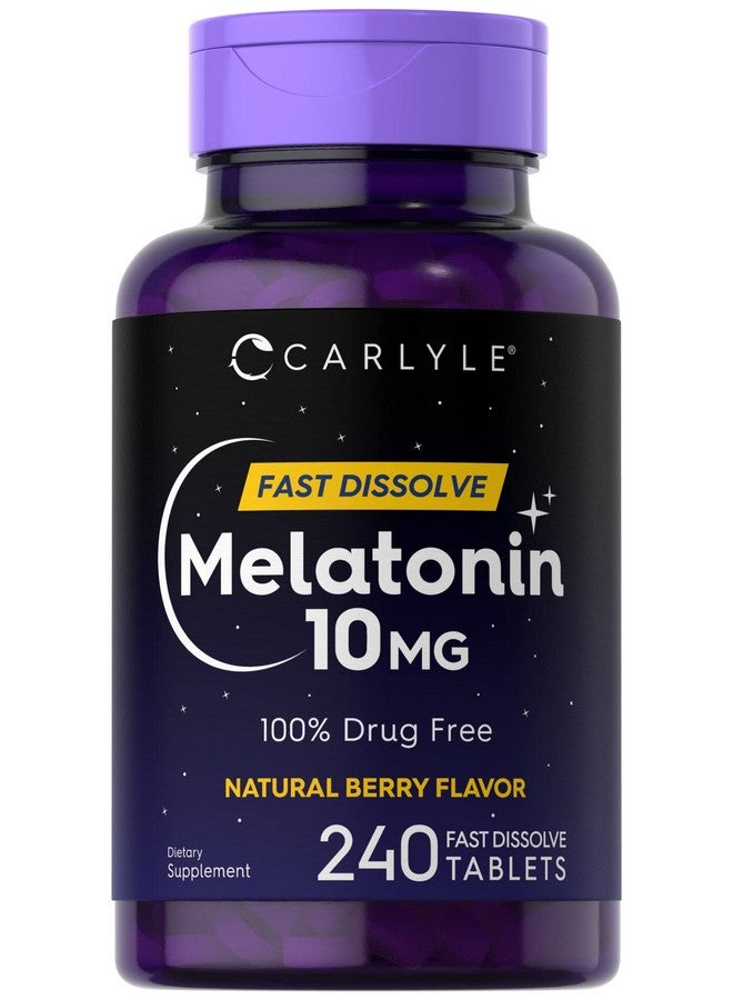كارلايل ميلاتونين ١٠ ملغ | ٢٤٠ حبة | بنكهة التوت | أقراص سريعة الذوبان | مكمل غذائي خالٍ من الأدوية | نباتي، غير معدل وراثيًا، وخالي من الغلوتين - Image 1