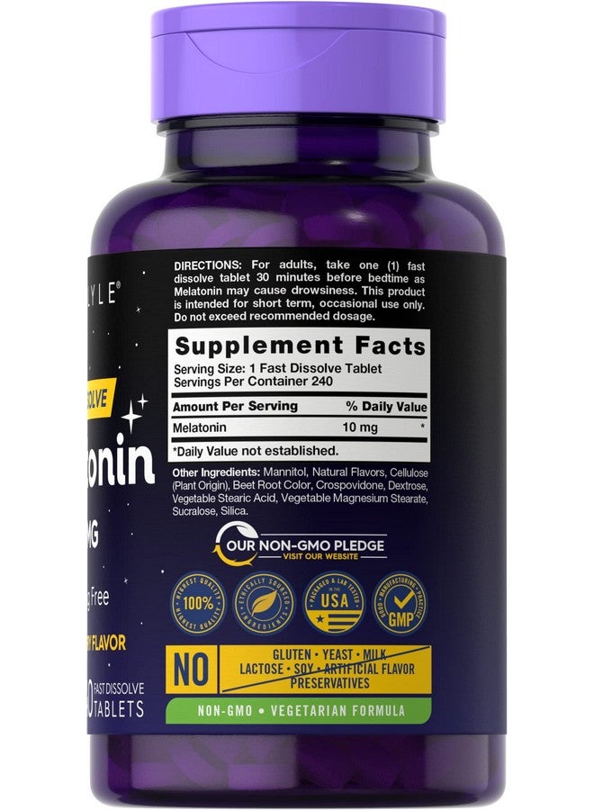 كارلايل ميلاتونين ١٠ ملغ | ٢٤٠ حبة | بنكهة التوت | أقراص سريعة الذوبان | مكمل غذائي خالٍ من الأدوية | نباتي، غير معدل وراثيًا، وخالي من الغلوتين - Image 2