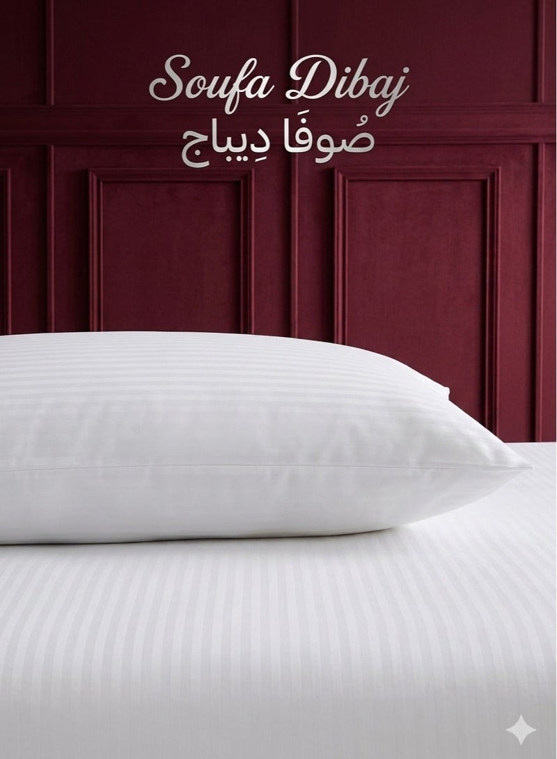 صوفة ديباج 2 قطع | مخده نوم طويلة سادة من مايكروفايبر - أبيض 150x50سم - Image 5