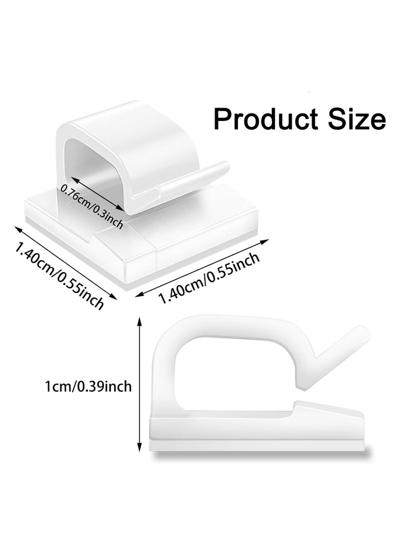 Relex 100 Pcs Adhesive Cable Clips, Wall Wire Clips for Cable Management, Strong Cord Clips Wire Holders for The Wall, Under Desk, Lights, Car, Dash Cam, Ethernet, Electric Wires Small (White) - Image 2