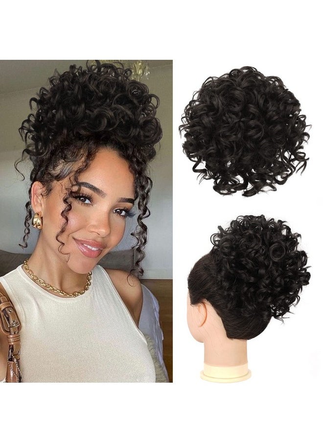 PEACOCO - Eacoco Messy Bun Short Curly Ponytail Extension Elastic Drawstring Loose Hair Bun Hair Pieces For Women With Thinning Hair High Temperature Synthetic Fiber Hair Bun Extension 80G - Image 1