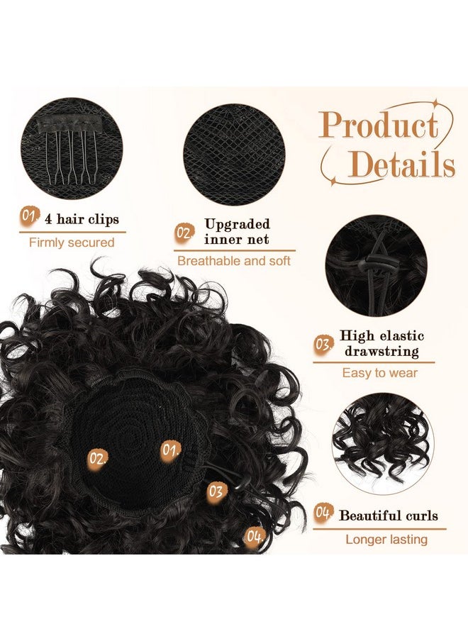 PEACOCO - Eacoco Messy Bun Short Curly Ponytail Extension Elastic Drawstring Loose Hair Bun Hair Pieces For Women With Thinning Hair High Temperature Synthetic Fiber Hair Bun Extension 80G - Image 1