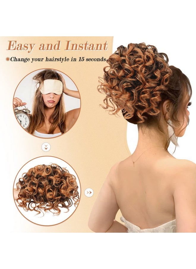 PEACOCO - Eacoco Messy Bun Short Curly Ponytail Extension Elastic Drawstring Loose Hair Bun Hair Pieces For Women With Thinning Hair High Temperature Synthetic Fiber Hair Bun Extension 80G - Image 1