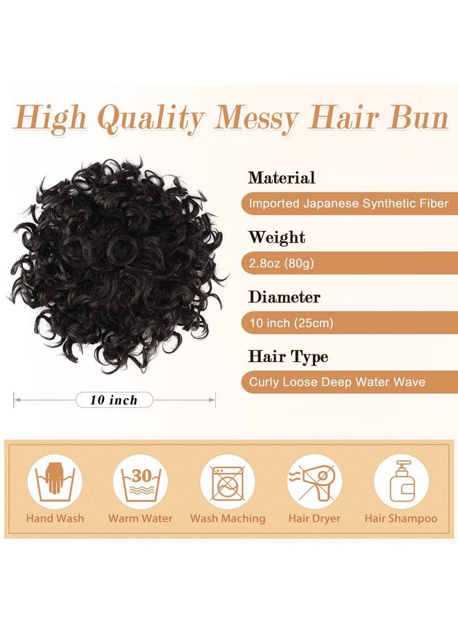PEACOCO - Eacoco Messy Bun Short Curly Ponytail Extension Elastic Drawstring Loose Hair Bun Hair Pieces For Women With Thinning Hair High Temperature Synthetic Fiber Hair Bun Extension 80G - Image 1