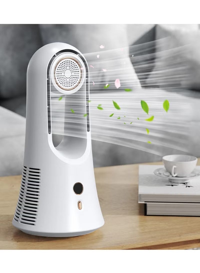 Desk Fan Aroma Diffuser Fan Electric Quiet Rechargeable Bladeless Fan Table Fan for Traveling Living Room Bedroom Home Office - Image 1