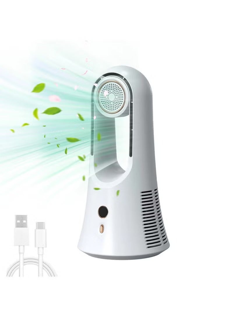 Desk Fan Aroma Diffuser Fan Electric Quiet Rechargeable Bladeless Fan Table Fan for Traveling Living Room Bedroom Home Office - Image 3