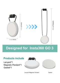 Captaintech Magnetic Pendant Holder for Insta 360 GO 3 Action Camera, Magnetic Holder with Quick Release Neck Strap as Insta360 GO 3 Accessories for Photography (White)  - Image 5