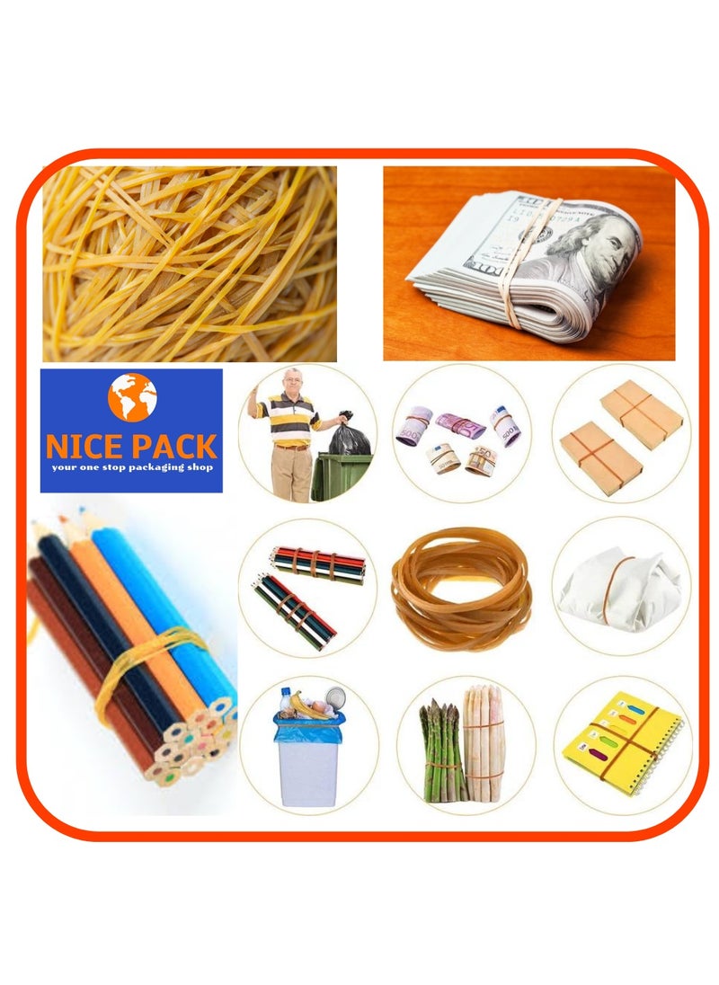 Nice Pack - Mixed Size 10, 14,16 Rubber Bands - 80gms Heavy Duty Latex Rubber Bands, Thick Multi Function Elastic Wrapping Bands - Image 1