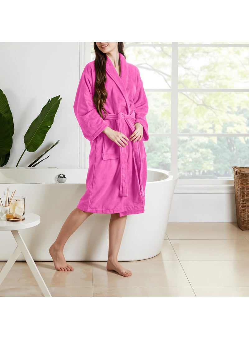 Cotton Plain Bathrobe Aatshi pink  - Image 1