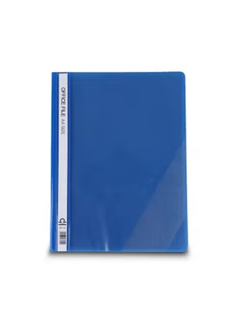 A4 Office File Clear Front Report Covers Project File with Fasteners for School Office Report File Matte Materials with Side Pocket Blue Color Office organiser Document Organiser-12pc/Pack
