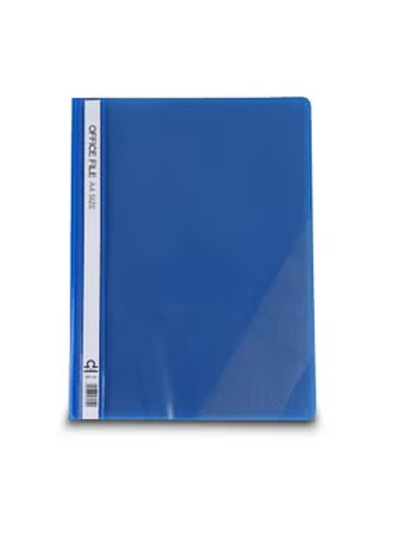 A4 Office File Clear Front Report Covers Project File with Fasteners for School Office Report File Matte Materials with Side Pocket Blue Color Office organiser Document Organiser-12pc/Pack