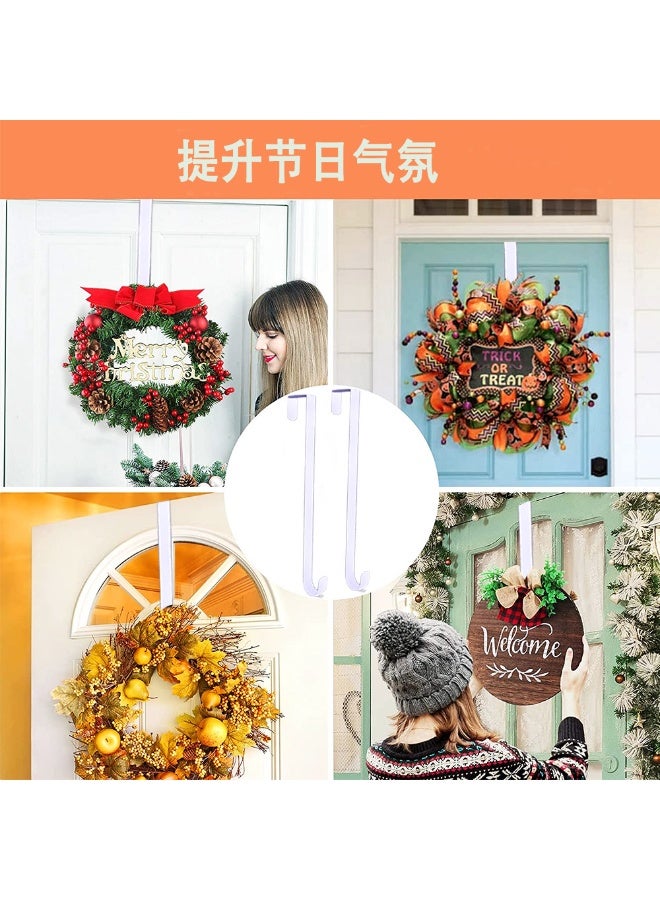 2 Pcs Transparent Door Hooks For Wreaths, 12-Inch Over The Door Hanger, Non Scratch Welcome Sign for Front Door Home Decor Inside Outside, Clear Acrylic Decor Hanger For Front Door - Image 4