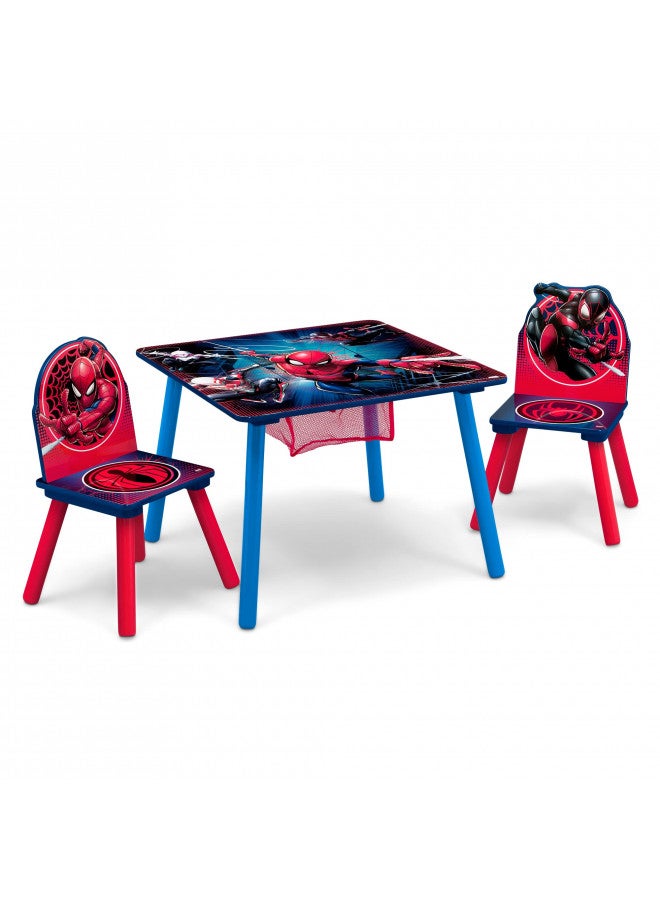 Delta CHILDREN Delta Children Marvel Spider-Man Kids Table Set with Storage (2 Chairs Included) Greenguard Gold Certified, Blue/Red  - Image 1