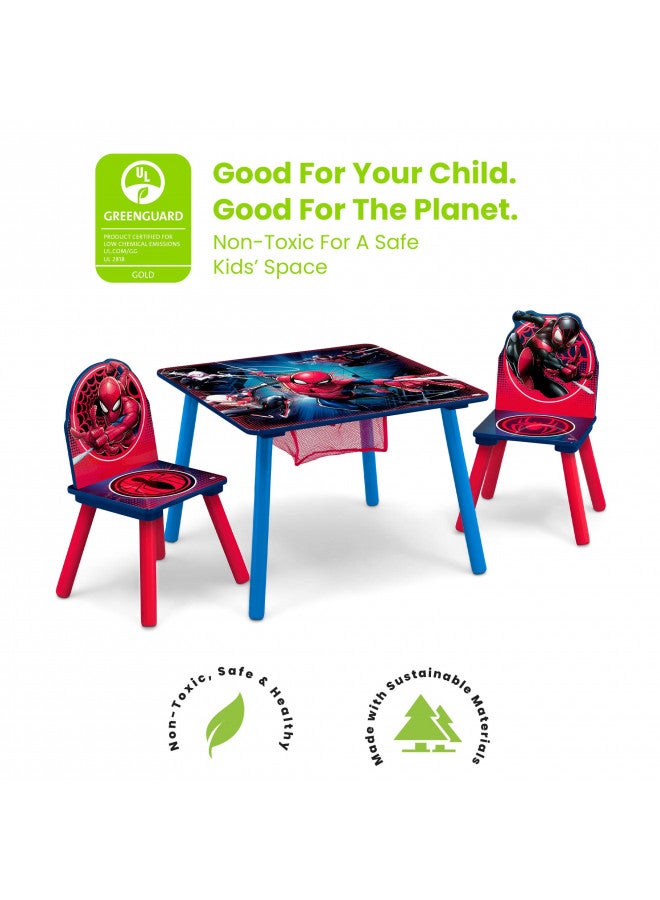 Delta CHILDREN Delta Children Marvel Spider-Man Kids Table Set with Storage (2 Chairs Included) Greenguard Gold Certified, Blue/Red  - Image 3