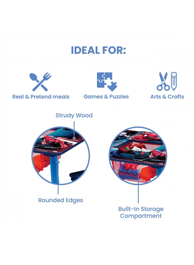Delta CHILDREN Delta Children Marvel Spider-Man Kids Table Set with Storage (2 Chairs Included) Greenguard Gold Certified, Blue/Red  - Image 4