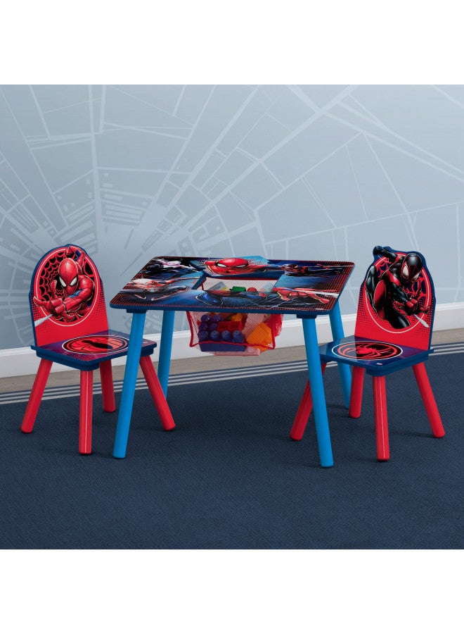 Delta CHILDREN Delta Children Marvel Spider-Man Kids Table Set with Storage (2 Chairs Included) Greenguard Gold Certified, Blue/Red  - Image 2