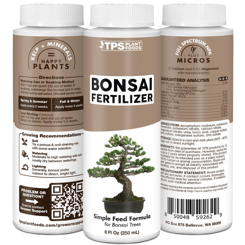 TPS NUTRIENTS سماد TPS NUTRIENTS لشجرة البونساي لجميع أشجار البونساي، رائع لنقع الجذور، غذاء سائل للنبات 8 أونصات (250 مل) - Image 5
