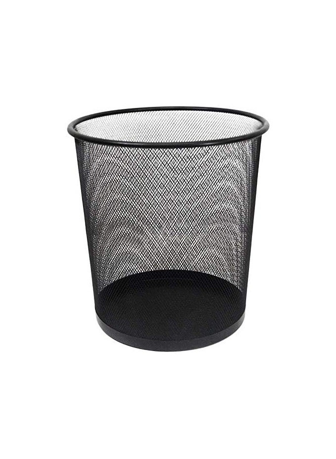 Metal Trash Basket Black