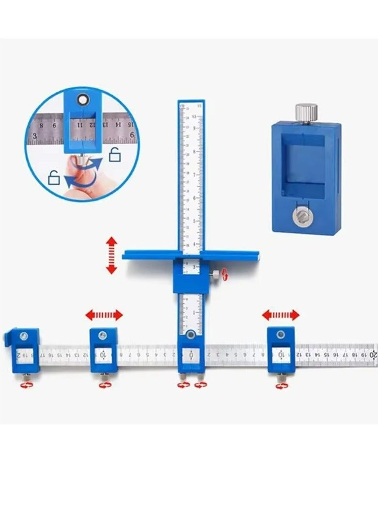 Drill Punch Locator Jig Woodworking Drill Guide Kit Cabinet Door Handle Drilling Hole Auxiliary Installation Tool Carpentry Tool - Image 2