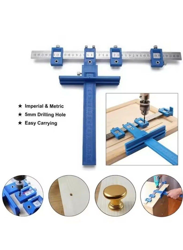 Drill Punch Locator Jig Woodworking Drill Guide Kit Cabinet Door Handle Drilling Hole Auxiliary Installation Tool Carpentry Tool - Image 3