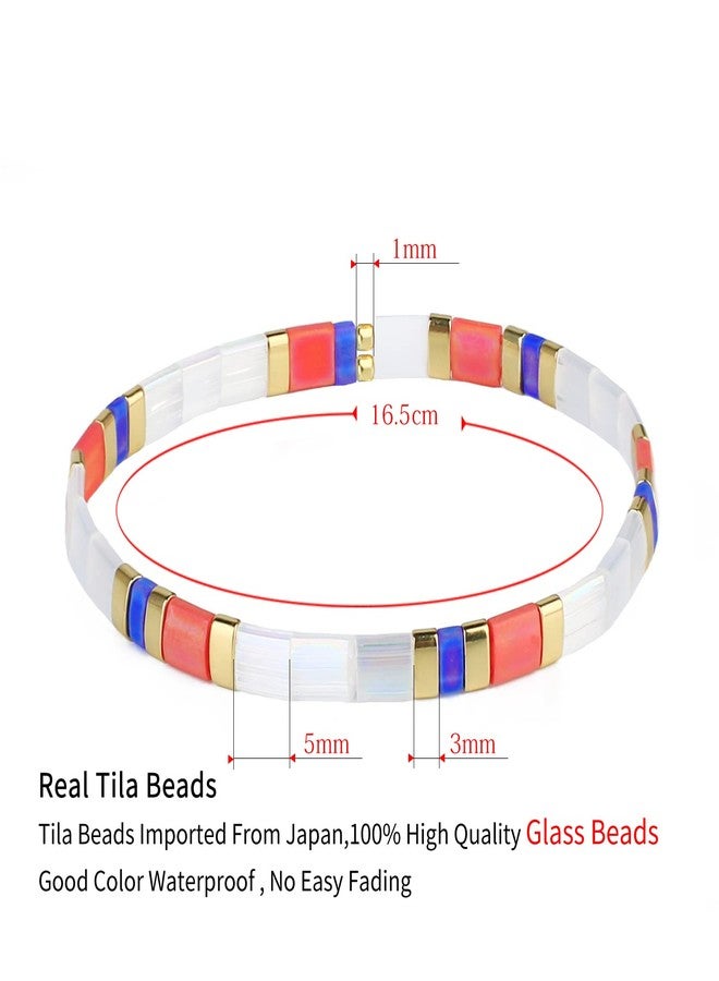 KELITCH Fashion Tila Miyuki Beaded Bracelet Colorful Elastic Stretch Bracelets Women Friendship Bracelets Birthday Presents (2J) - Image 4
