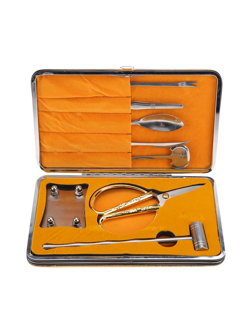 SYOSI طقم أدوات المأكولات البحرية SYOSI، 8 قطع أدوات فتح الكركند والسرطان، مقصات من الفولاذ المقاوم للصدأ، شوكات وقطع للمأكولات البحرية للكركند والسرطان والمحار - Image 1