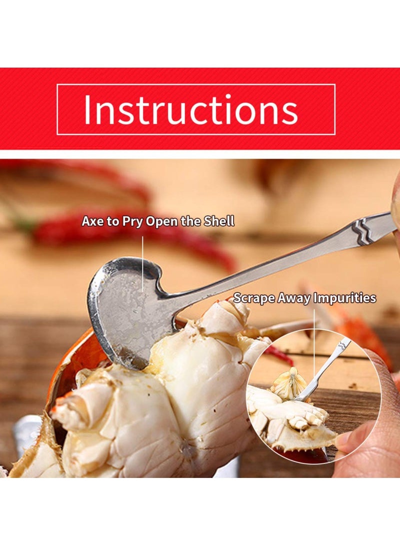 SYOSI طقم أدوات المأكولات البحرية SYOSI، 8 قطع أدوات فتح الكركند والسرطان، مقصات من الفولاذ المقاوم للصدأ، شوكات وقطع للمأكولات البحرية للكركند والسرطان والمحار - Image 5
