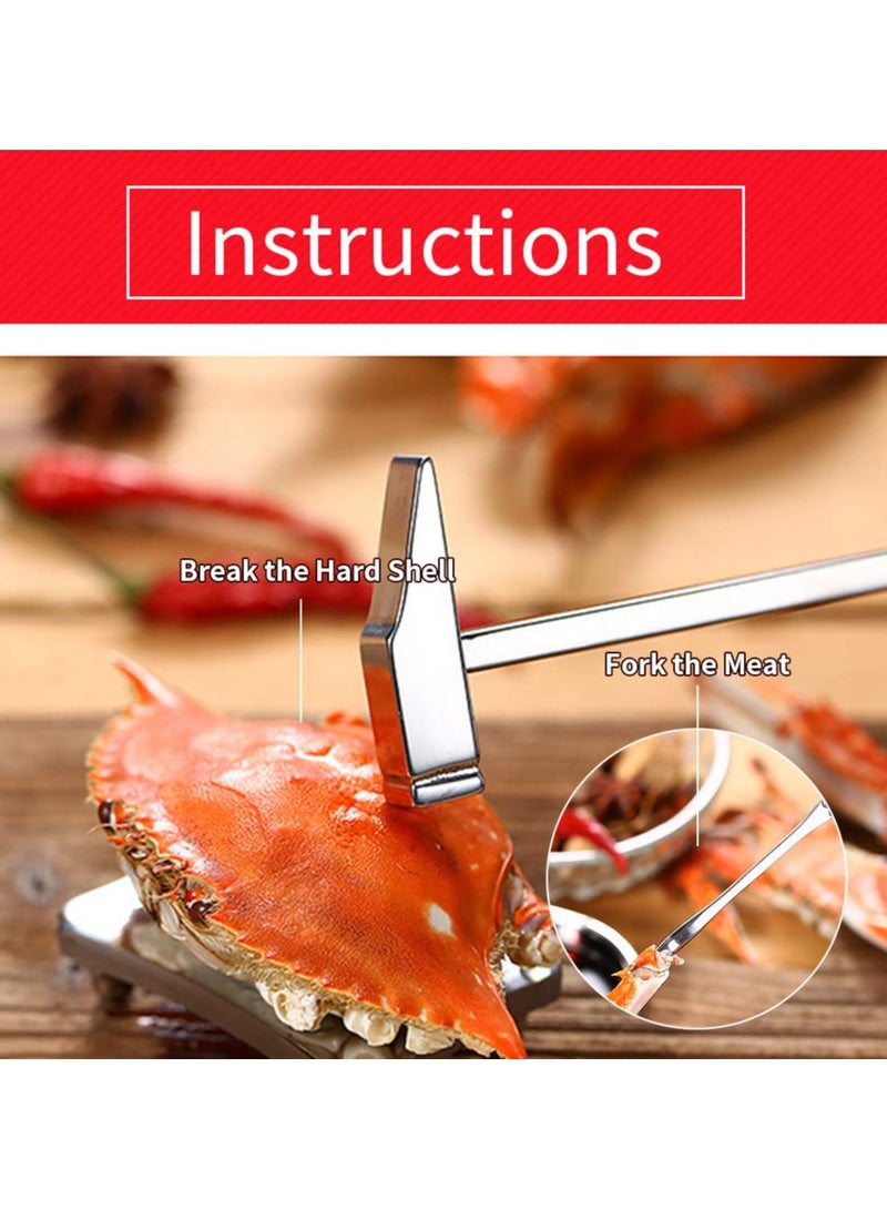 SYOSI طقم أدوات المأكولات البحرية SYOSI، 8 قطع أدوات فتح الكركند والسرطان، مقصات من الفولاذ المقاوم للصدأ، شوكات وقطع للمأكولات البحرية للكركند والسرطان والمحار - Image 4