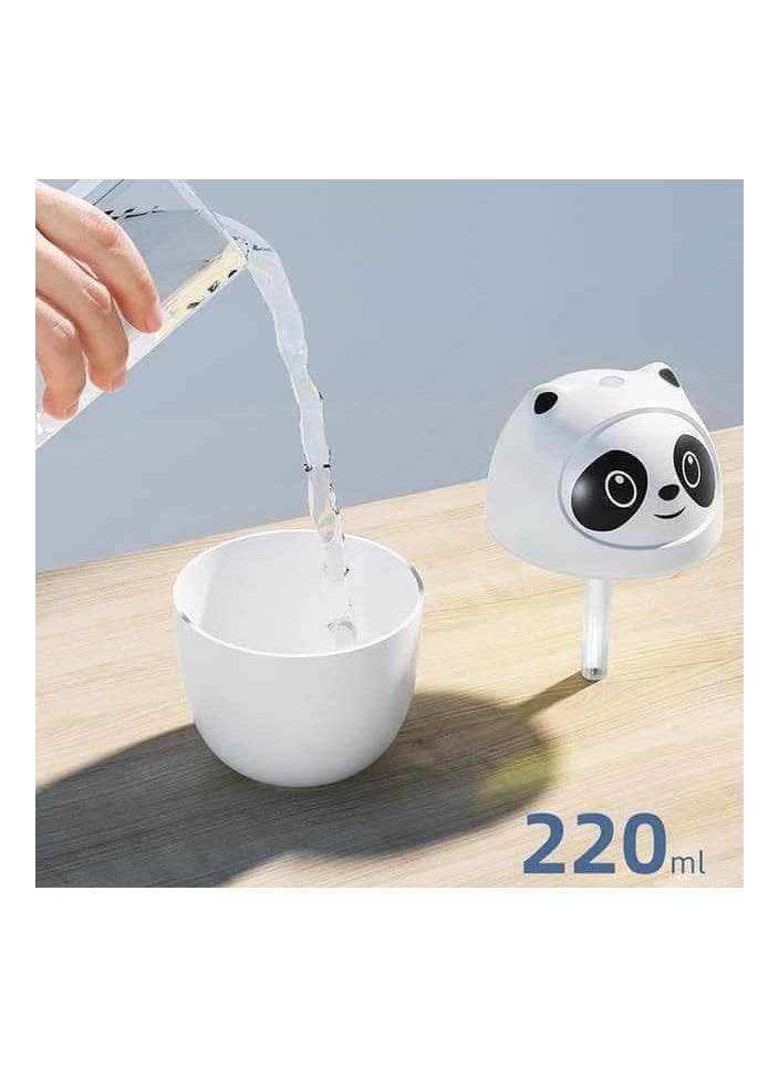 Small Panda diffuser, air humidifier and air freshener used in the car and in a library via USB 220 ml