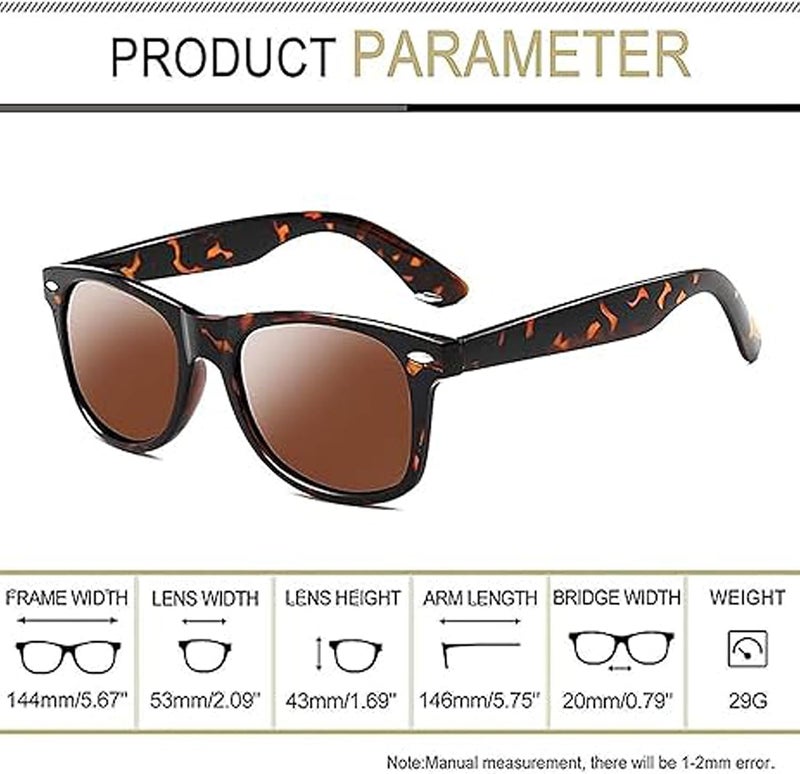 Joopin Square Sunglasses Men Women Polarized UV Protection Classic Trendy Lightweight Designer Sun Glasses for Driving Fishing Hiking Golf - Image 3