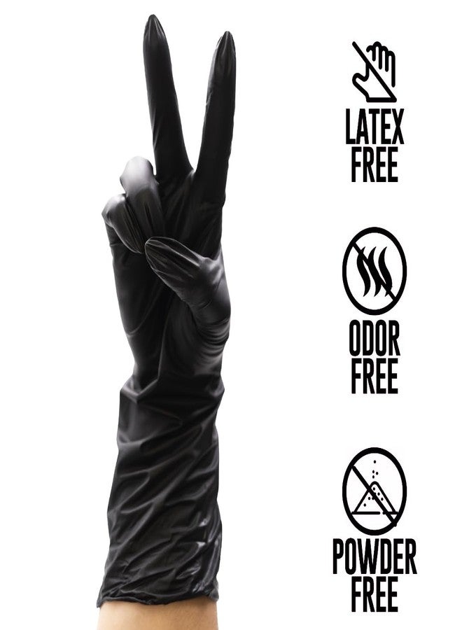 Colortrak Extended Cuff Black Vinyl Disposable Gloves - Non-Latex, Powder-Free, Odor-Free, Extra Coverage for Chemical Protection, Comfortable Single-Use Gloves for Hair Coloring and Salon Processes - Image 3