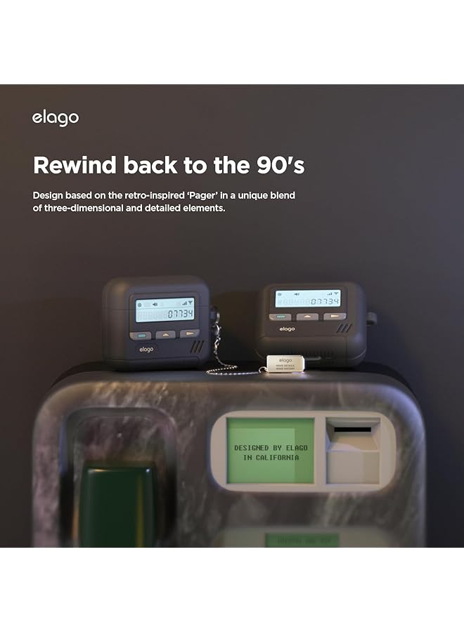 Elago Pager Hang Compatible With Airpods 4 Case Cover 2024 With Key Chain Included Black - Image 3