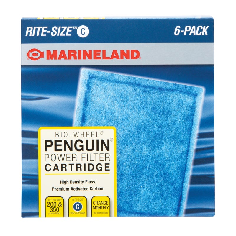 Marineland Penguin Bio-Wheel Replacement Power Filter Cartridges, For Aquarium Filtration, Rite-Size C, 6 Count - Image 1