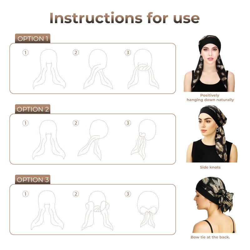 FADACHY Cancer Headwear for Women, Chemo Turbans with Head Scarf for Girls Ladies Hair Loss Chemotherapy Patients,Soft Lightweight Headwraps Headcovers Unlimited - Image 5