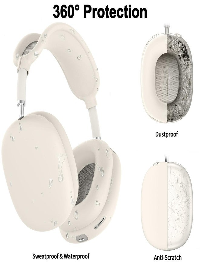 Polislime Silicone Case Cover for AirPods Max, Ear Pad Case Cover/Ear Cups Cover/Headband Cover for AirPods Max Headphones, Accessories Soft Silicone Protector for Apple AirPods Max New USB-C (2024) (Beige) - Image 4