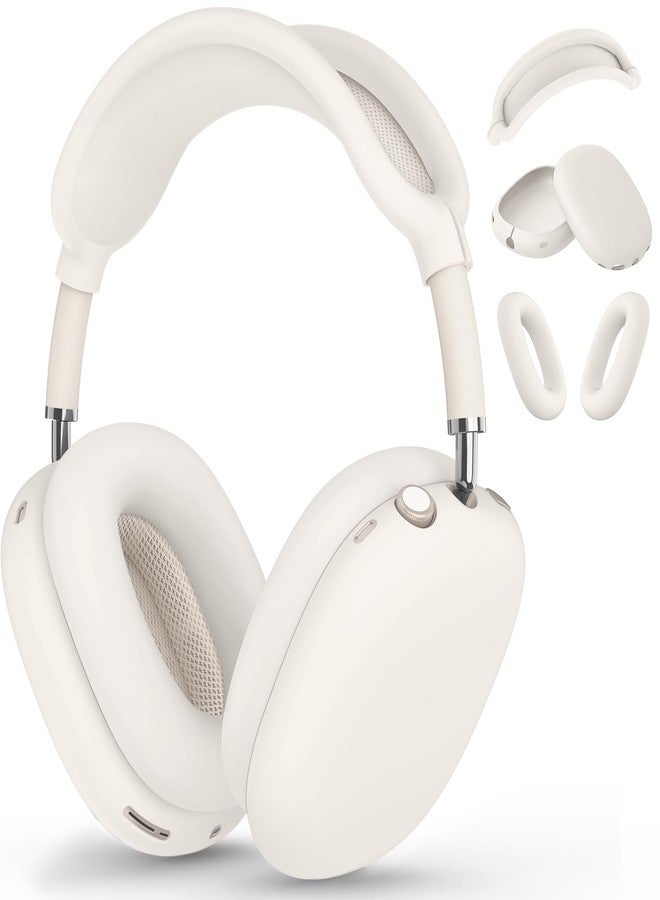 Polislime Silicone Case Cover for AirPods Max, Ear Pad Case Cover/Ear Cups Cover/Headband Cover for AirPods Max Headphones, Accessories Soft Silicone Protector for Apple AirPods Max New USB-C (2024) (Beige) - Image 1