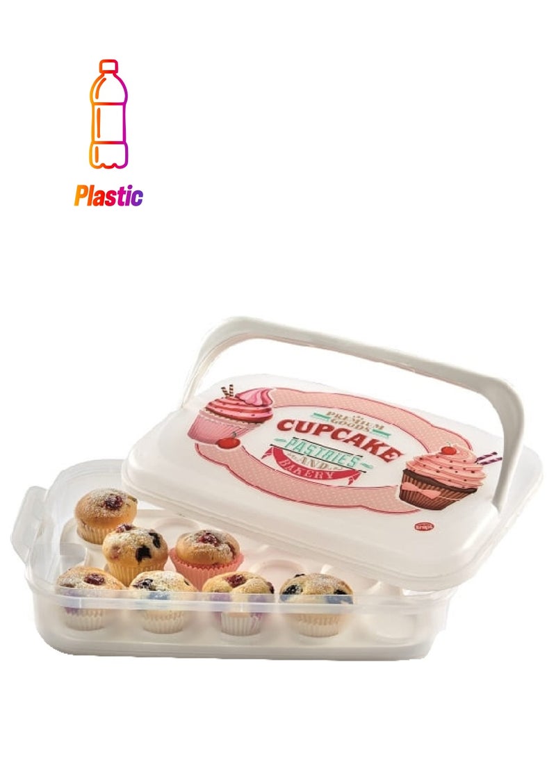 Snips Vintage Dishwasher Safe Rectangular Cupcake Carrier White 7 Liter 001009 - Image 1