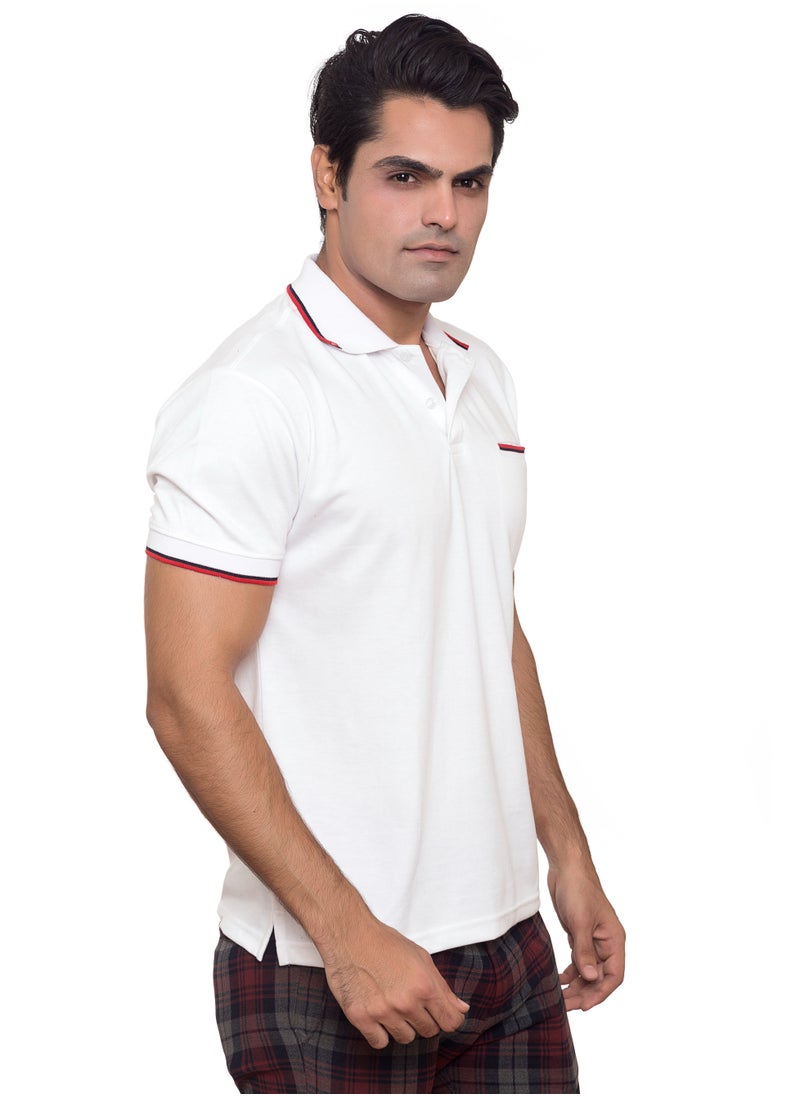 SANTHOME Santhome Tropikana Men's DryNCool Polo Shirt for Office Gym Daily Use Comfort wear - Large  - Image 2