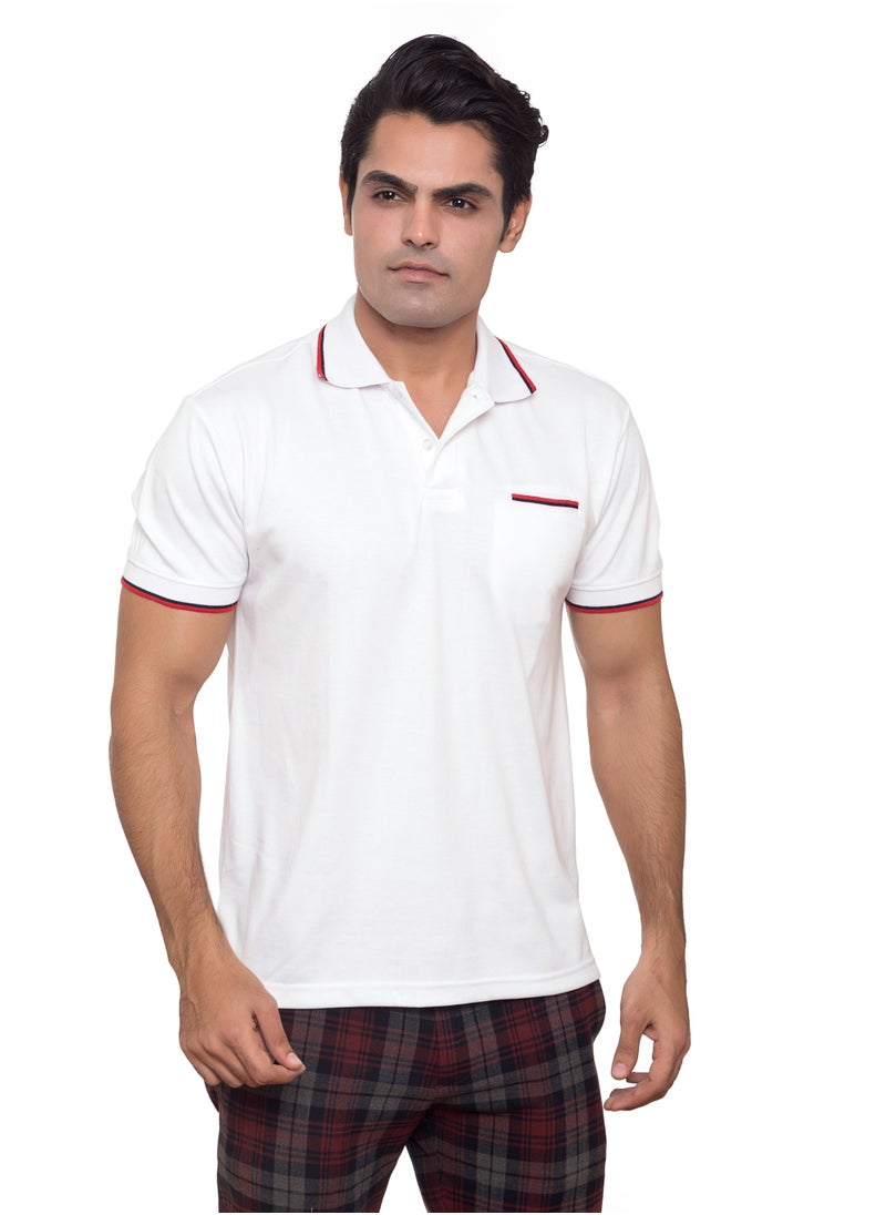 SANTHOME Santhome Tropikana Men's DryNCool Polo Shirt for Office Gym Daily Use Comfort wear - Large  - Image 1