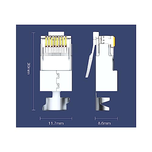 VIVOCH 50 Pcs Cat7 Cat7A RJ45 Connectors, Cat7 Cat7A RJ45 Plugs, Sheilded RJ45 8P8C Cat7/Cat7A up to 10Gbps for Ethernet LAN Cable - Image 2